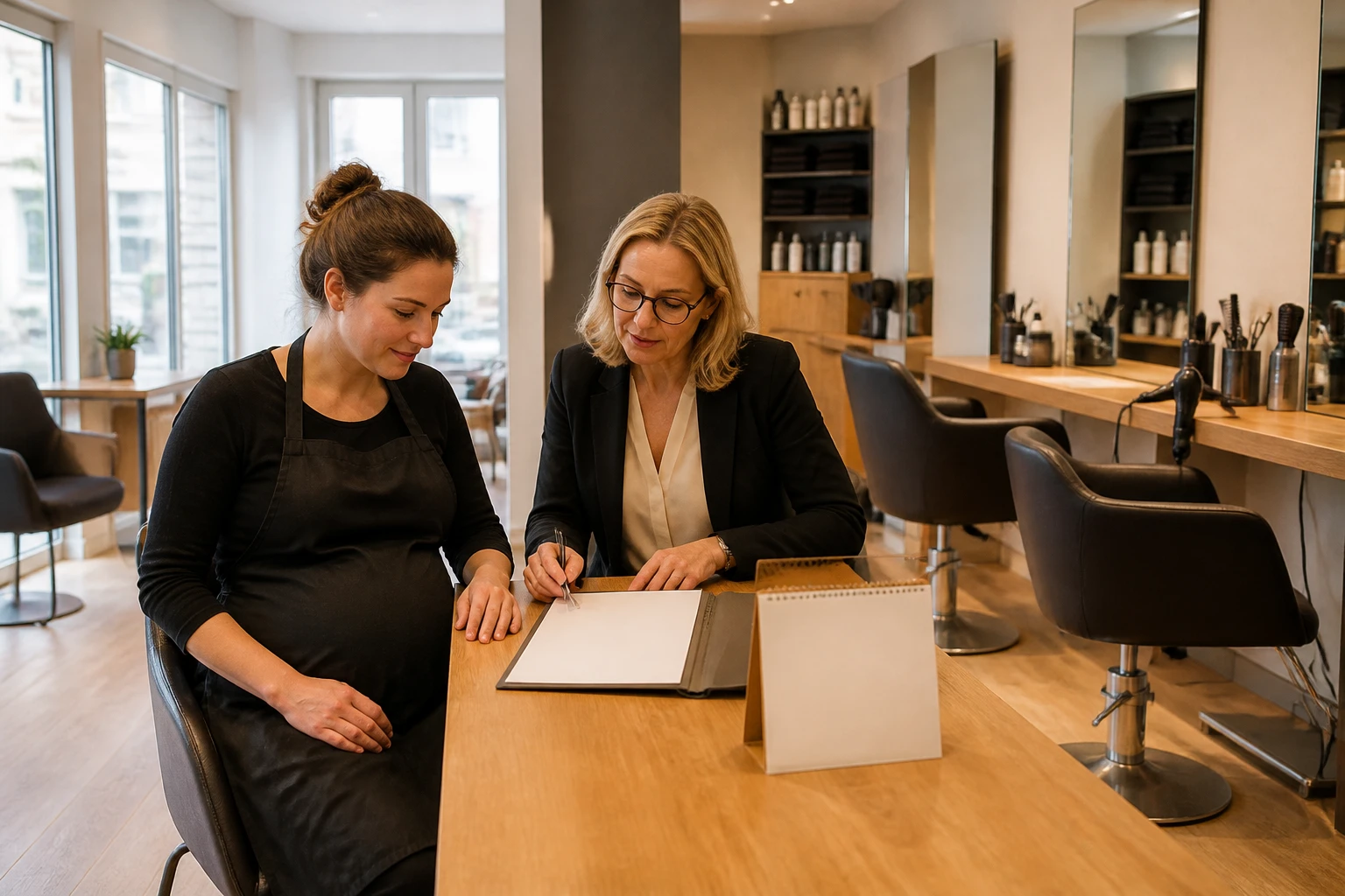 Congé de naissance en coiffure et esthétique : les trois dispositifs et leurs droits